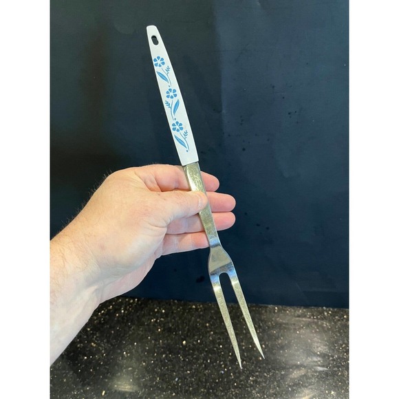 Vintage Fontana Stainless Steel Blue Cornflower Japan Cooking Utensil 3 PC Set - Picture 5 of 8